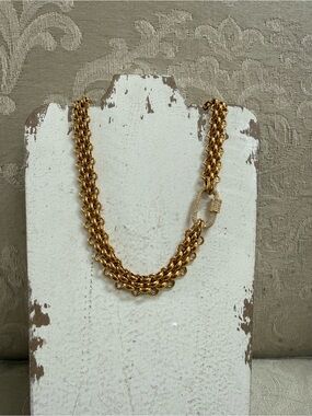 Gold Stainless Steel Carabiner Necklace